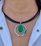 Leather necklace for women, Large crystal pendant, Boho necklace - Image 3