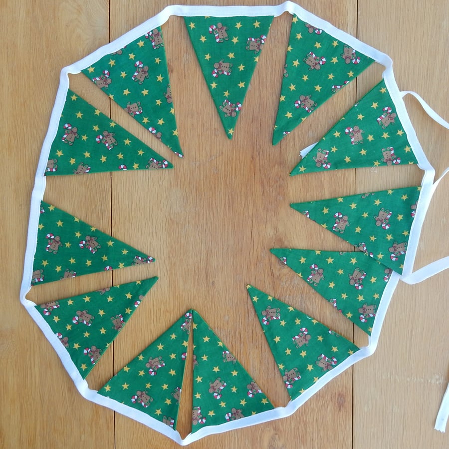 Christmas bunting gingerbread men and stars