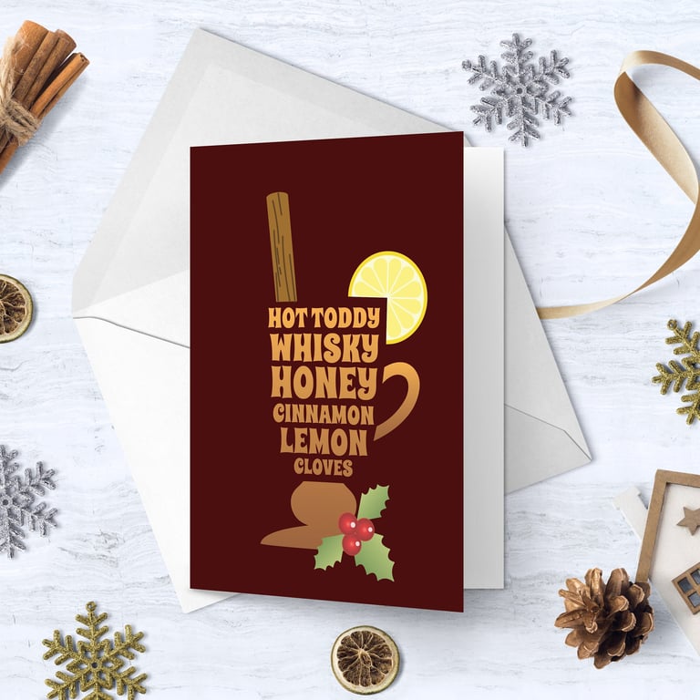 Hot Toddy Christmas Card Word Art Card