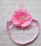 Bright Pale Pink Rose Flower Retro Vintage Flapper Gatsby Hair Headband Band - Image 6