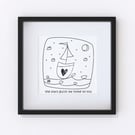 The Stars Guide Me Home To You, line illustration, Giclee print