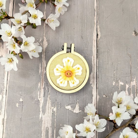 A Hand Embroidered Blossom Brooch