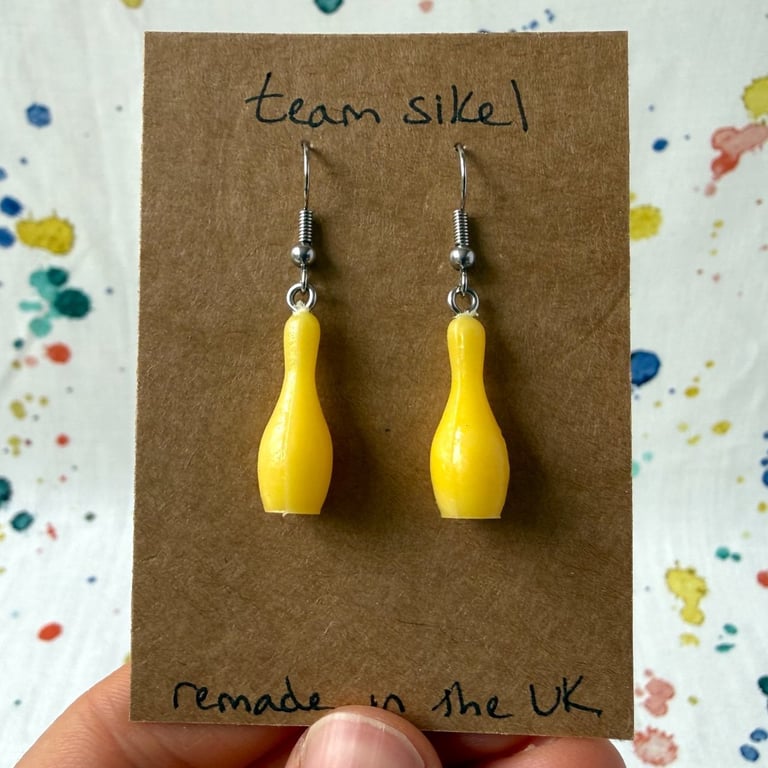 Yellow Skittle Earrings - Surgical Steel Hooks - Old Stock - Super Seconds