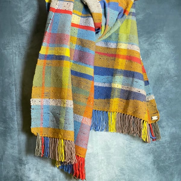 Covehithe Large, handwoven throw, shawl, wrap