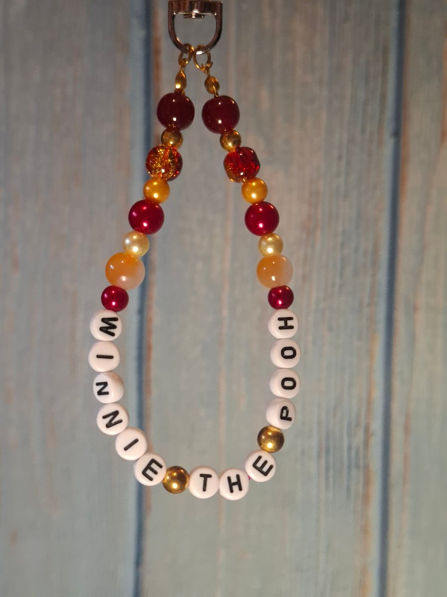 Winnie beaded keyring charm 