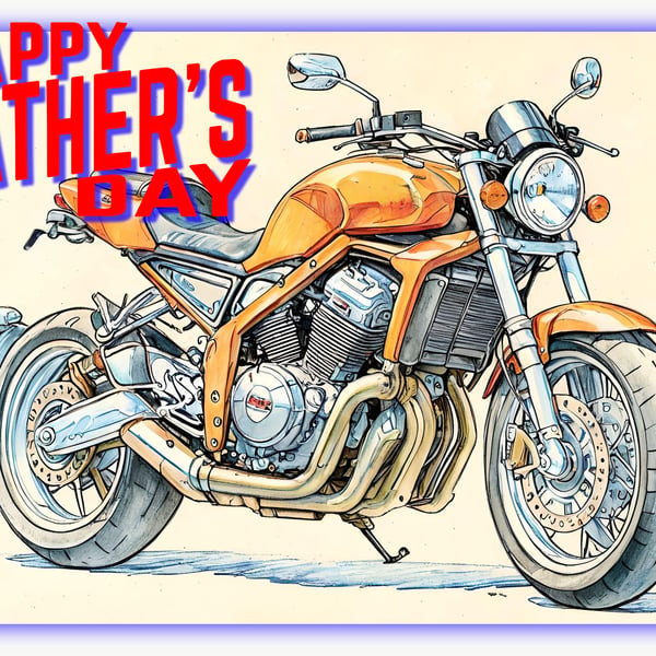 Motor Bike Father's Day Card A5
