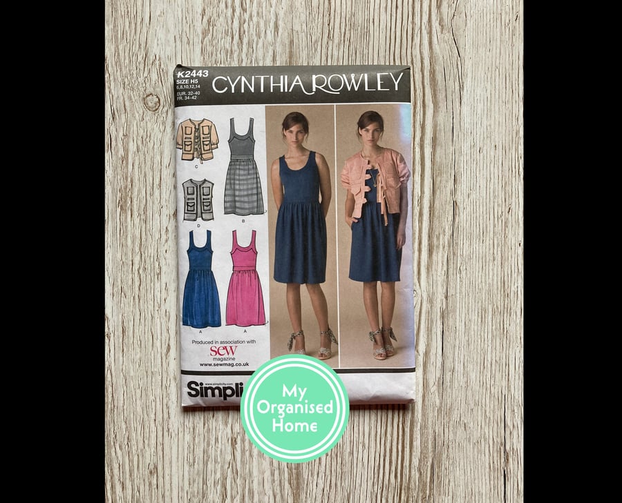 Simplicity 2443 Cynthia Rowley sewing pattern, size 6-14 - unused pattern, in fa