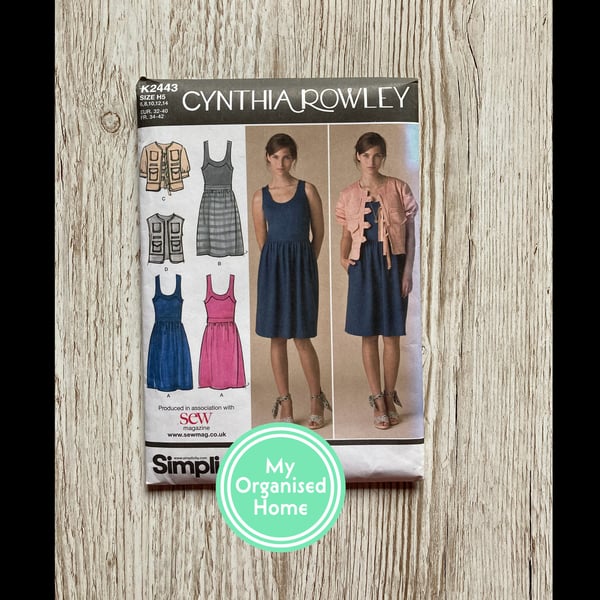 Simplicity 2443 Cynthia Rowley sewing pattern, size 6-14 - unused pattern, in fa