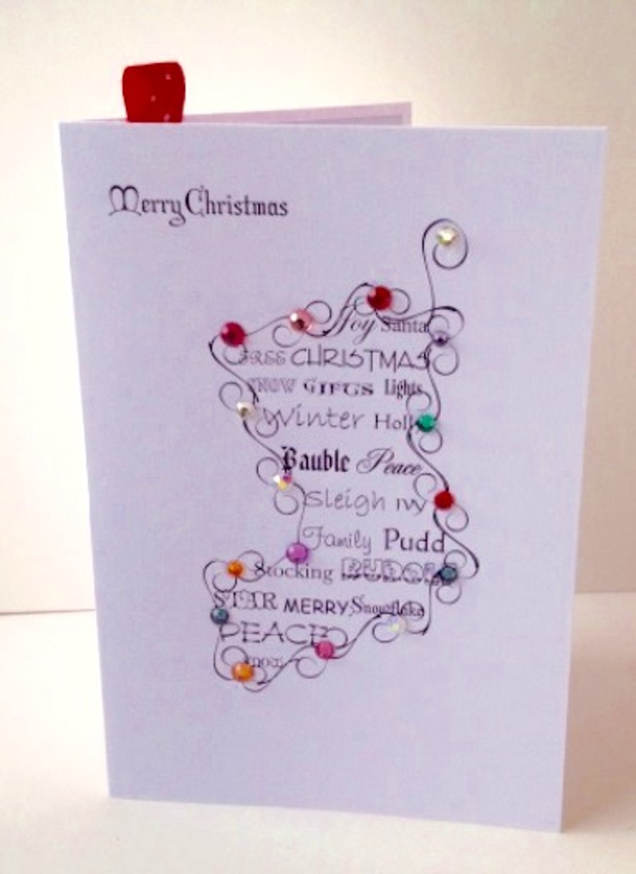 Christmas Card Pk of Five,'Feeling Festive',Handmade Xmas Cards