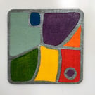 Stained glass effect. Hand painted wooden fridge magnets. 