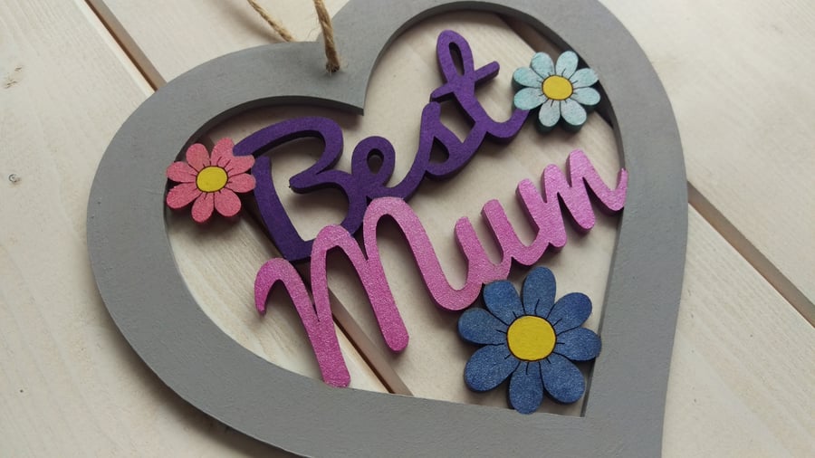 Best Mum Hanging Heart