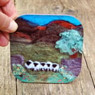 Sheep landscape coaster - taken from my colourful artwork of sheep