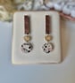 Animal Print - Walnut Gold and Jasper Drop polymer clay earrings 