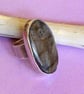 Statement Gemstone Ring - Labradorite and Sterling Silver - Artisan - Size N - Image 3