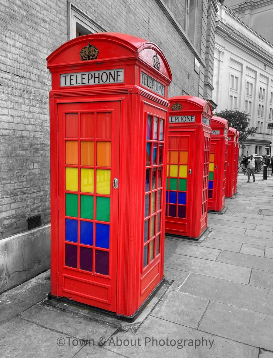 London Phone Boxes, LGBTIQA, Coloursplash