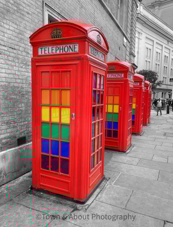 London Phone Boxes, LGBTIQA, Coloursplash