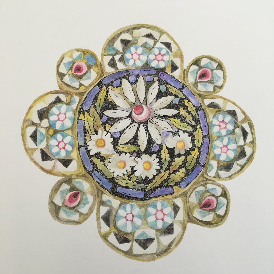 Painting of a vintage brooch