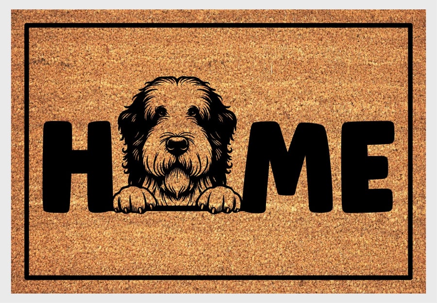 Old English Sheepdog Home Door Mat No.3 - English Sheepdog Welcome Mat - 3 Sizes
