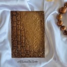 Original textured artwork, Golden floral acrylic painting, Free UK delivery 