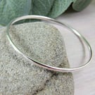 Sterling Silver Bangle with Hammered Finish. Size Small 19cm 