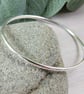 Sterling Silver Bangle with Hammered Finish. Size Small 19cm 