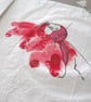 A6 free hand embroidered floral notebook - red echinacea - Image 7