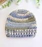 Crochet Baby Hat & Booties Set - Blue & Green Variegated Yarn - Image 2
