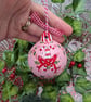 Candy cane hand-painted Christmas bauble - Image 4