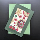 Individually Hand Crafted Textile Christmas Blank Card