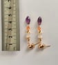 Dangle earrings, moonstone, carnelian and amethyst  - Image 5