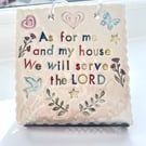Handcrafted Stoneware Bible Verse Wall Hanging - Joshua 24.15