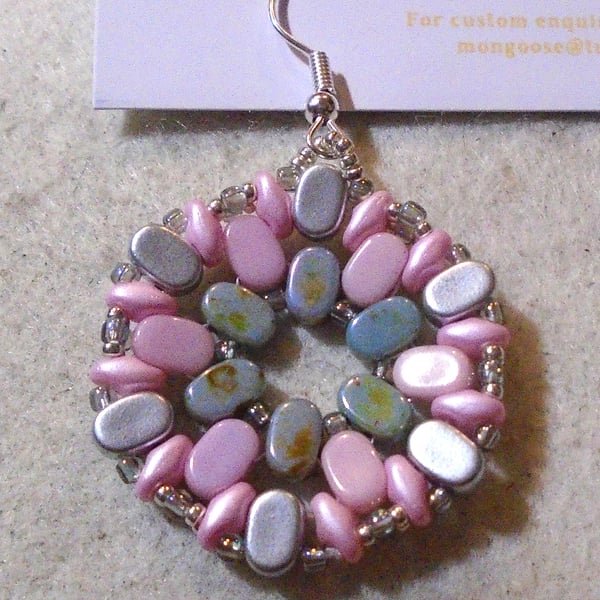 Hexagonal bead earrings (customisable)