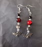 Gothic beaded bat charm dangle earrings  - Image 4