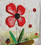 Fused Glass Poppy panel