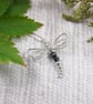 Silver Dragonfly Necklace with Snowflake Obsidian - Image 3