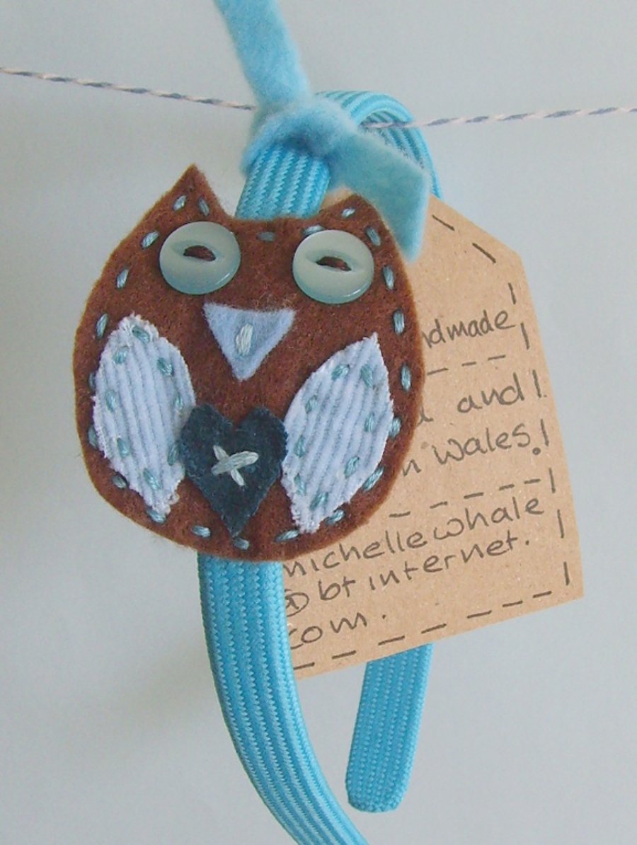 Handmade olwen Owl hairband