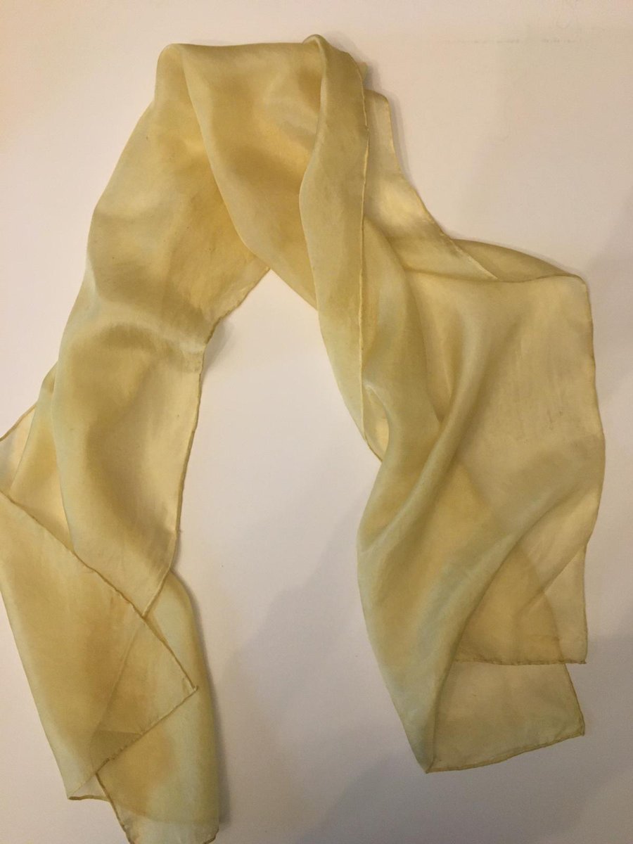 Hand eco dyed silk scarf