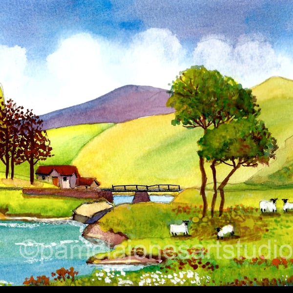 Capel Curig, North Wales, Original Watercolour in 14 x 11 '' mount