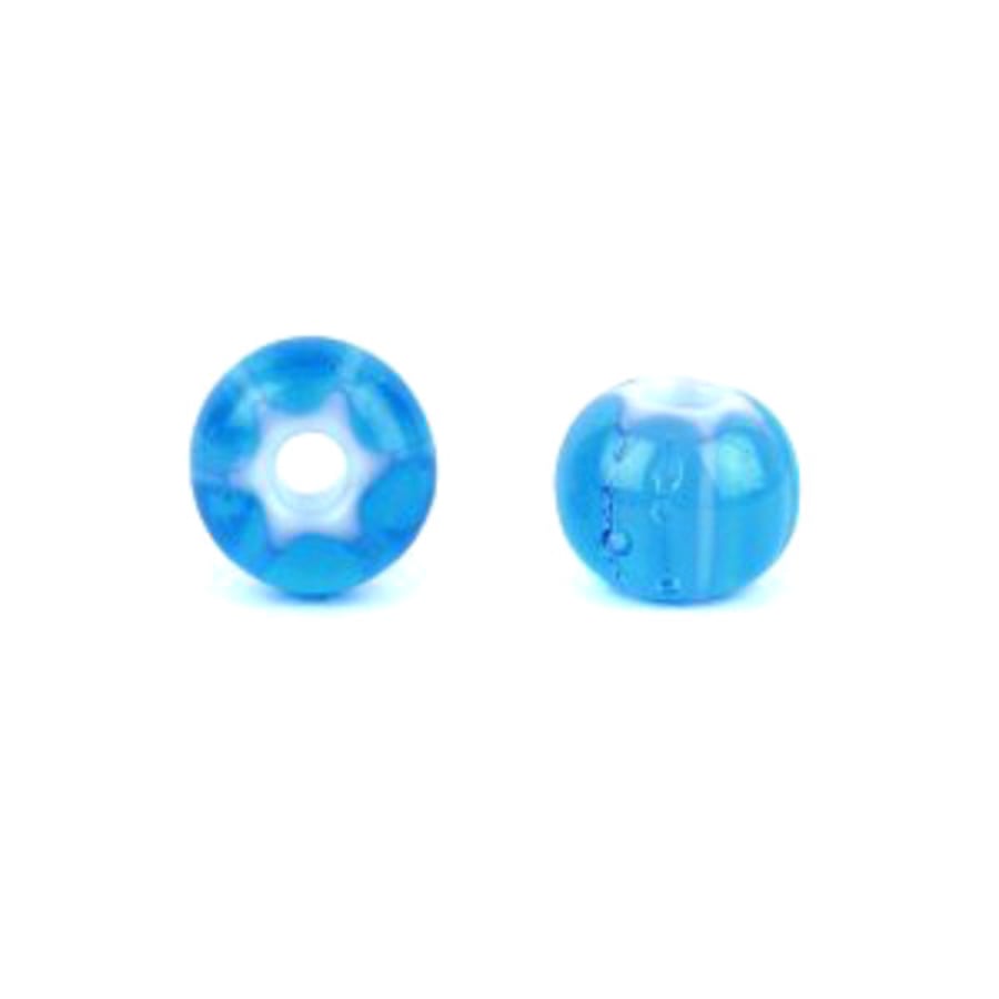 Preciosa Pressed Cornelian Star Light Blue Beads 6mm