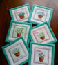 Coasters set of 6 Herb Cross Stitch Quilted Heat Resistant. - Image 1