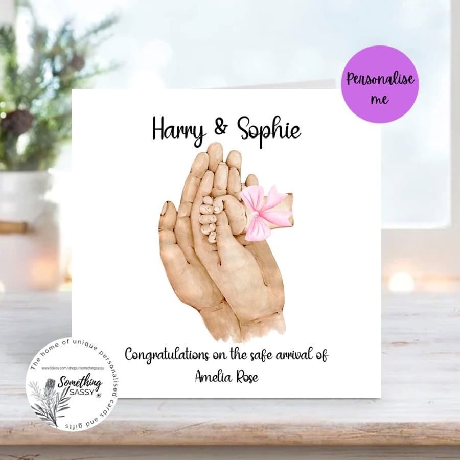 Personalised New Baby Card, New Baby Boy Card, New Baby Girl Card