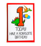 1 Today Have A Roarsome Birthday Dinosaur Card Baby Boy or Girl, Age Card - Image 4