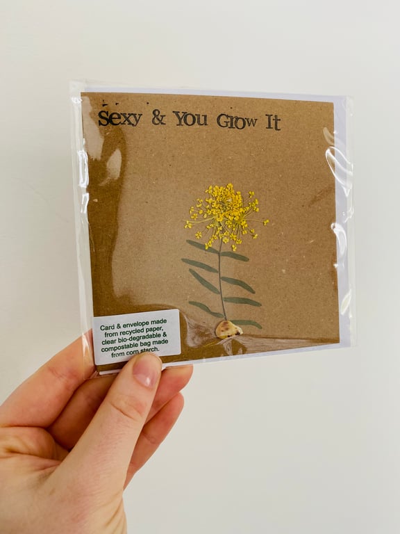 Dried Botanicals Greetings Card - Sexy & You Grow It