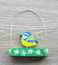 Blue tit ornament, hanging bird decoration. - Image 2