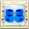 Marine Blue Flowered Shoes