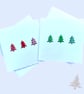 Christmas cards, pack of 2 with green and red trees on a shiny card  - Image 7