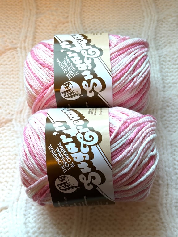 2 balls x 56.7g Lily Sugar 'n Cream The Original Yarn - Strawberry 100% Cotton