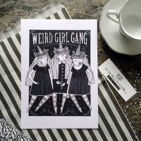 Weird Girl Gang- Small Poster Print