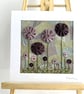 Textile Art, Embroidered Art, Mounted Wall Art - Floral Fantasy - Image 7