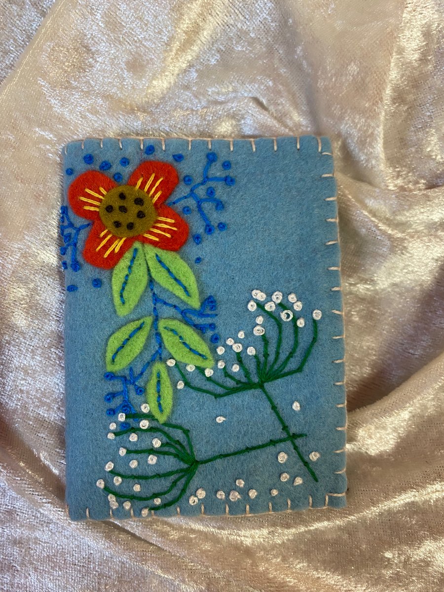 Needle Case with Flowers -Hand stitched